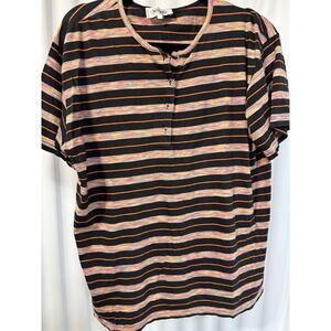 MISSONI Womens Multicolor Stripped T-Shirt Size 46 US 10-12 Made In Italy